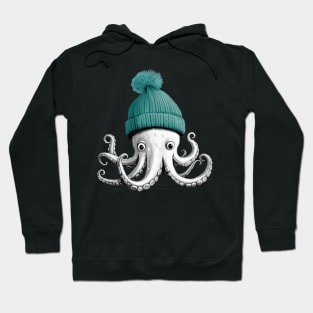 Cephalopod Octopus Lover Chilling In A Cap Hoodie